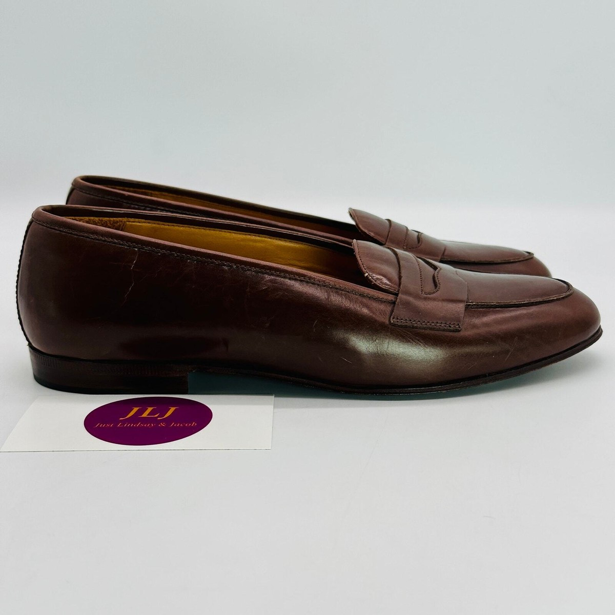 Ralph Lauren Gold Women's Brown Leather Classic Vintage Penny Loafers Size 5.5  | eBay | eBay US