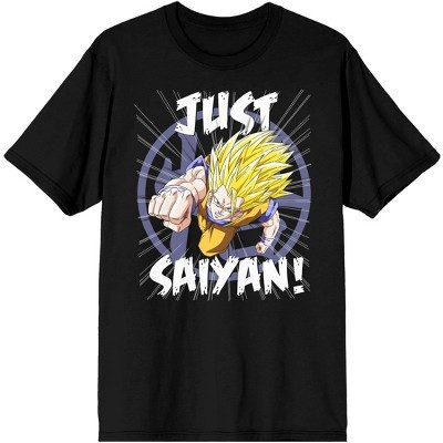 Dbz Just Saiyan Super Vintage Men's Black Crew Neck Tee - S | Target