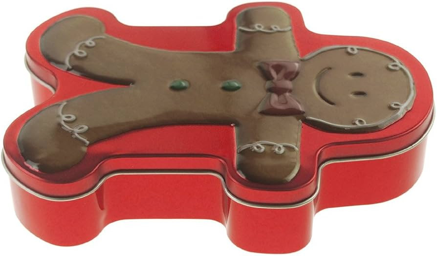 Homeford Gingerbread Man Christmas Cookie Tin Round Container, 7-Inch | Amazon (US)