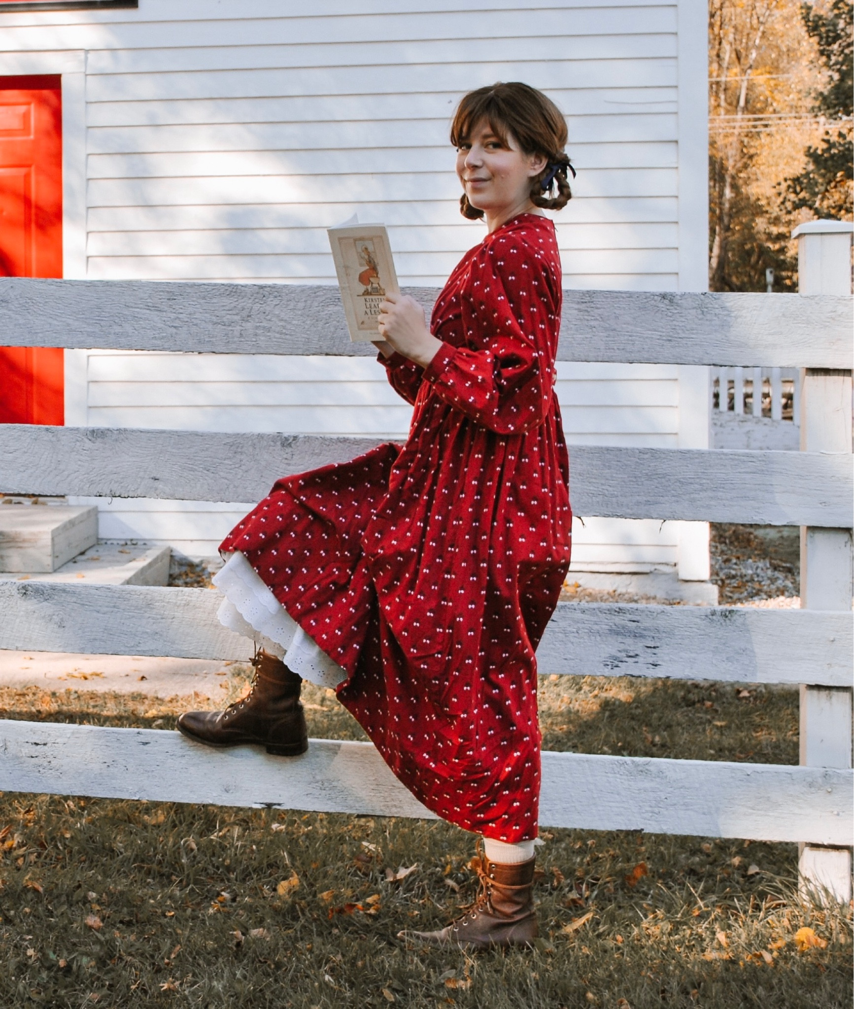 American Girl Halloween: Part One: Kirsten Learns A Lesson. Kirsten was my first American Girl doll given to me in 1989. I loved creating this American Girl doll costume at the old one room schoolhouse.📚 P.S. I’m 5’4” and a S/M wearing a girls size 16 vintage Pleasant Company Kirsten dress I found on eBay! 

#LTKHoliday #LTKHalloween #LTKSeasonal