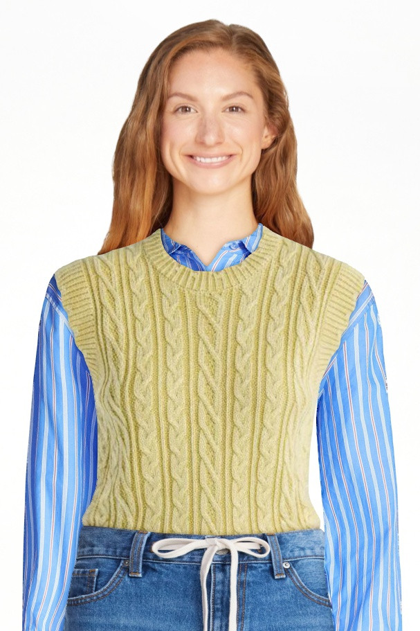 Free Assembly Women's Scalloped Cable Knit Cotton Vest, Sizes XS-XXL | Walmart (US)
