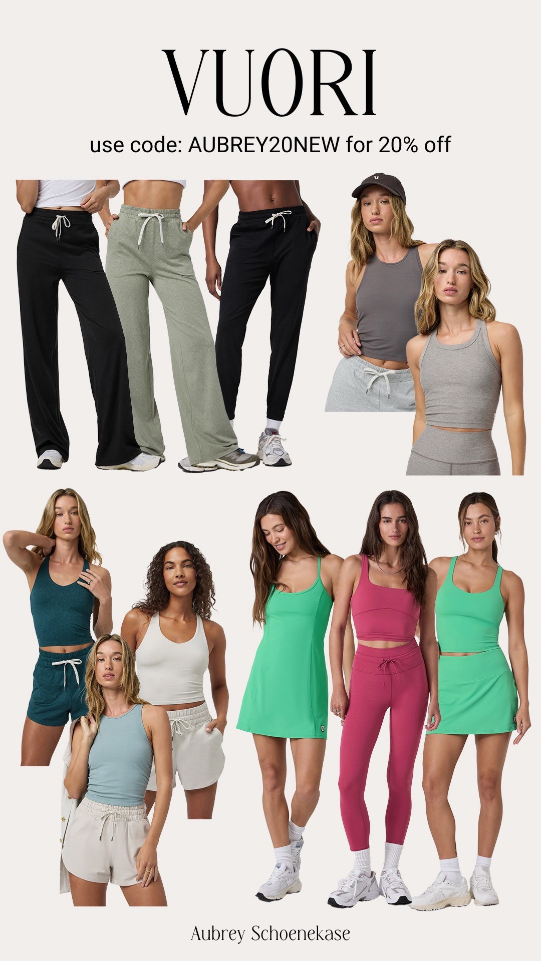 code: AUBREY20NEW, 20% off your first purchase until 4/2
@vuoriclothing #vuoripartner