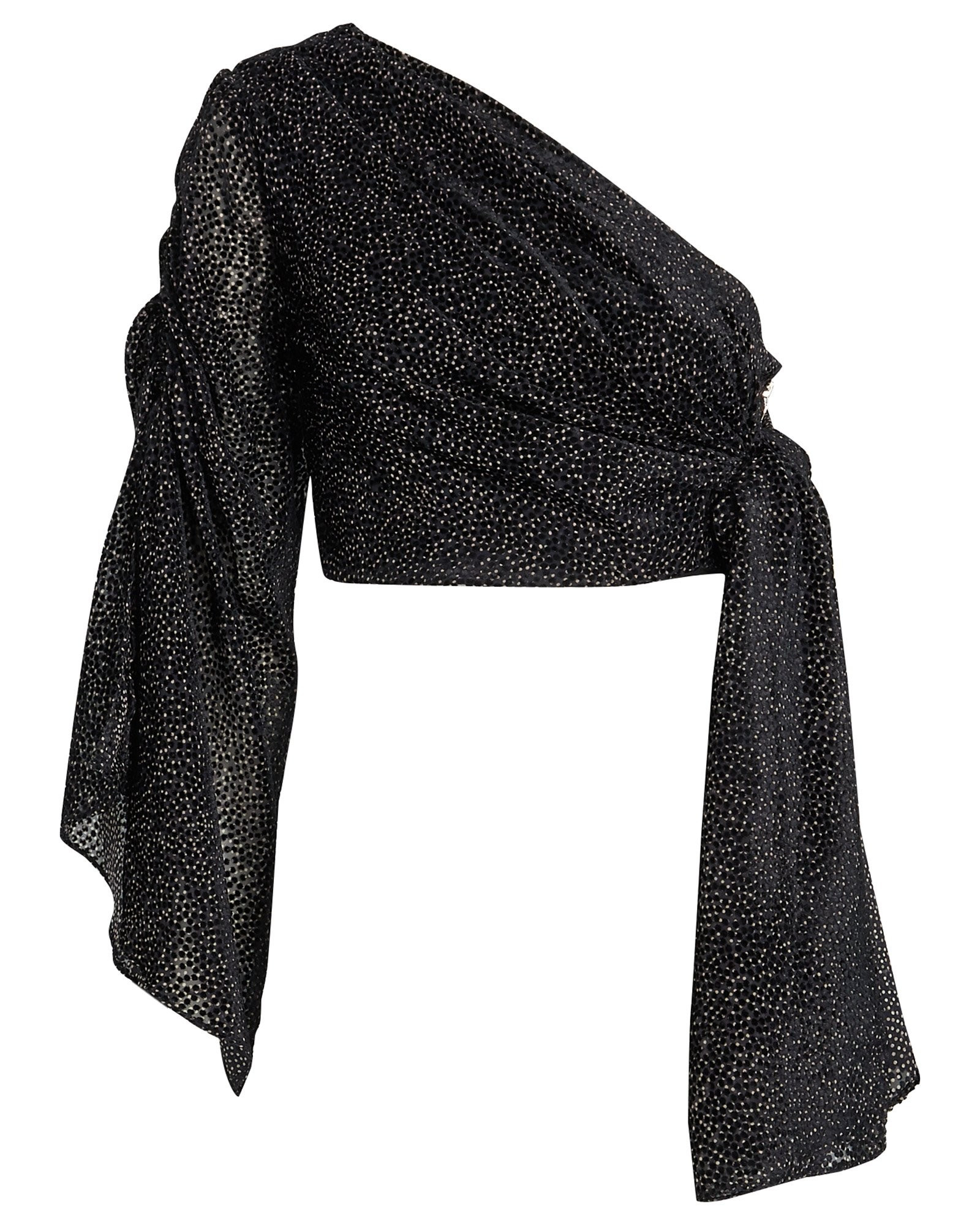 Significant Other Myla Polka Dot One-Shoulder Top, Black 8 | INTERMIX