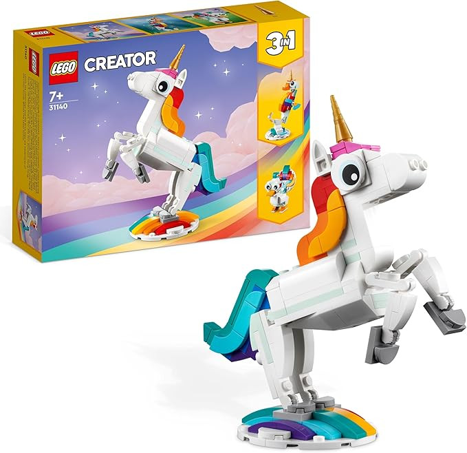 LEGO Creator 3in1 Magical Unicorn Toy - Animal Figure Transforms into a Seahorse or Peacock - Cre... | Amazon (UK)