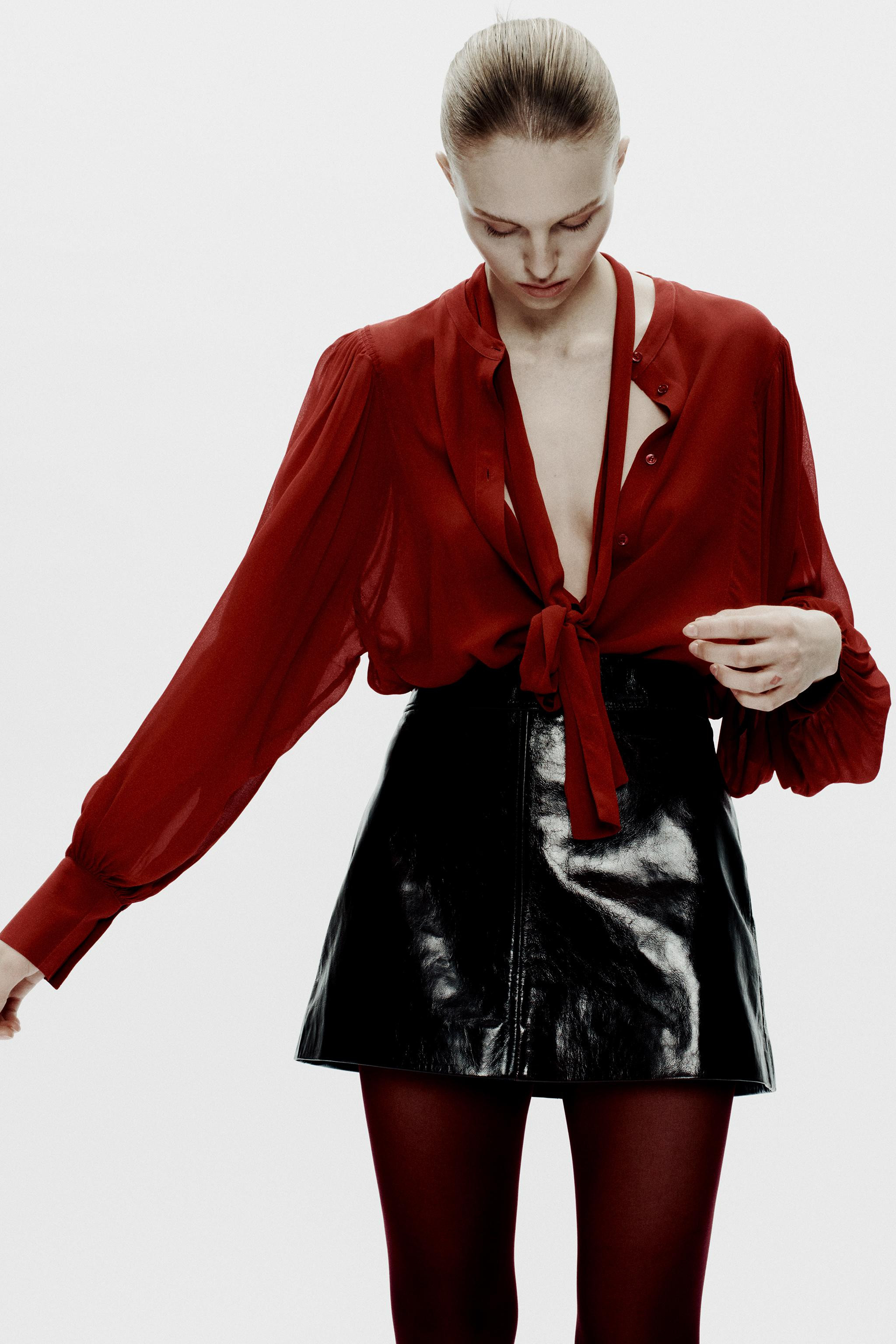 ZW COLLECTION TIE BLOUSE | Zara US