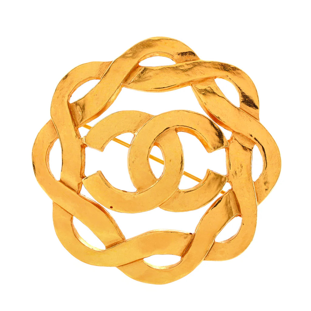 Vintage Swirling CC Brooch Metal | Rebag