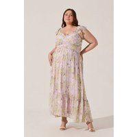 ASTR the Label | Primrose Floral Strappy Back Maxi Dress in Plus Size - Lavender multi flr | Size 3X | ASTR The Label (US)