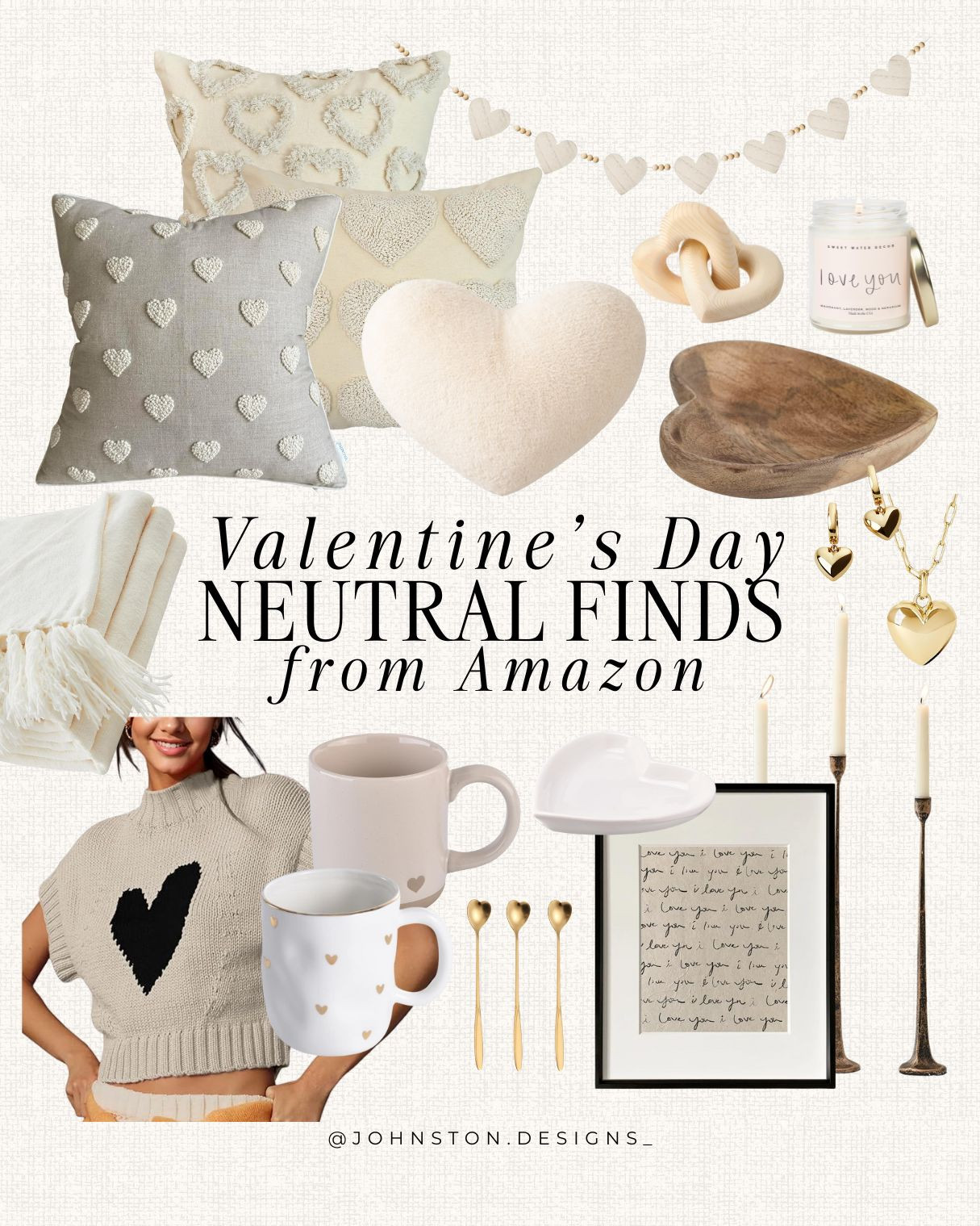 Add a touch of Valentine's Day decor to your home with these neutral finds. 

Heart shaped, sweater, home decor, holiday cup, winter home accents, candle, cozy finds, vday, Amazon home.
 

 #LTKSeasonal #LTKHome