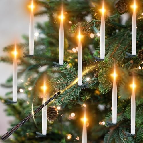 ERABAY 12 PCS Christmas Tree Candles - Battery Operated Flameless LED Taper Candles Lights with Remote Timer - Perfect for Holiday, Home, Garden, Wedding, and Party Decor | Amazon (US)