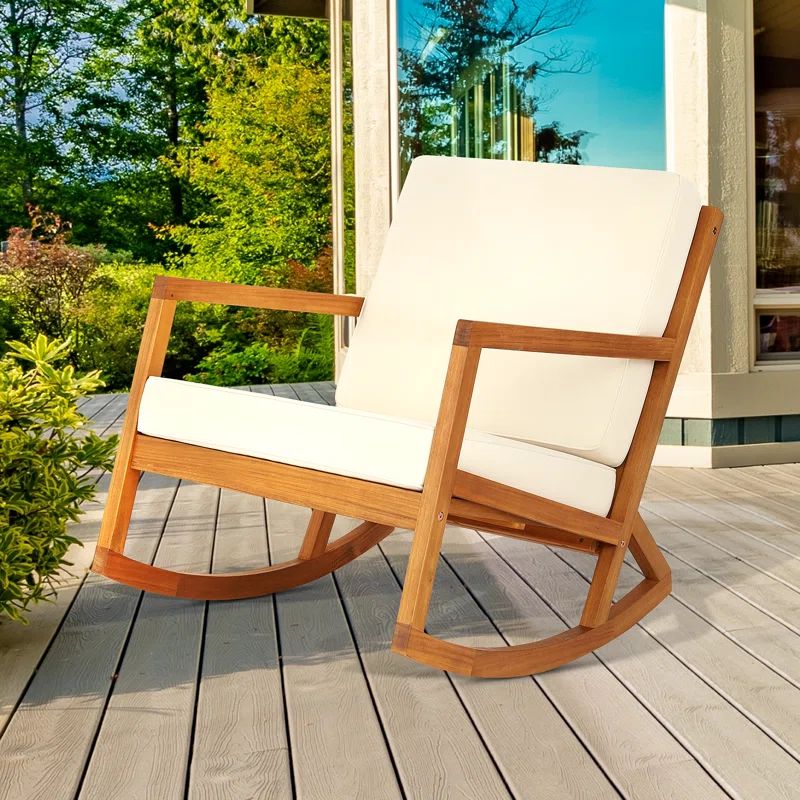 Louis Acacia Outdoor Rocking Chair | Wayfair North America