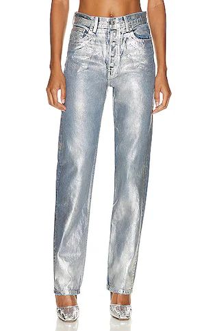 EB Denim High Rise Straight in Foil | FWRD | FWRD 