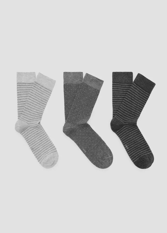 Grey mixed 3-pack socks