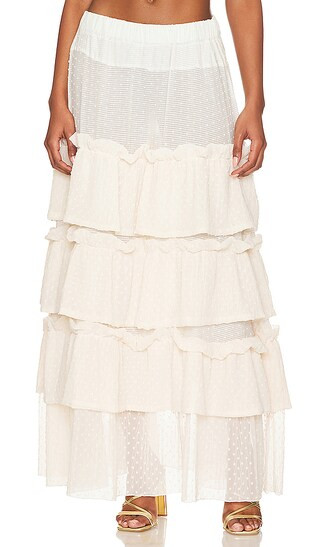 Pizzo Panna Maxi Skirt in Cream | Revolve Clothing (Global)