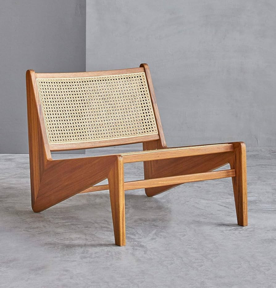 Amandine Lounge Chair - Wood & Natural Rattan Walnut | Amazon (US)