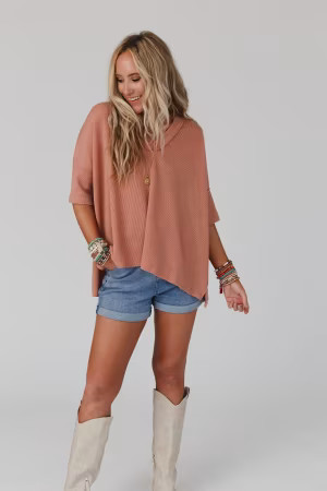 The Nest On The Go V Neck Ribbed Essential Tee — Three Bird Nest | Three Bird Nest