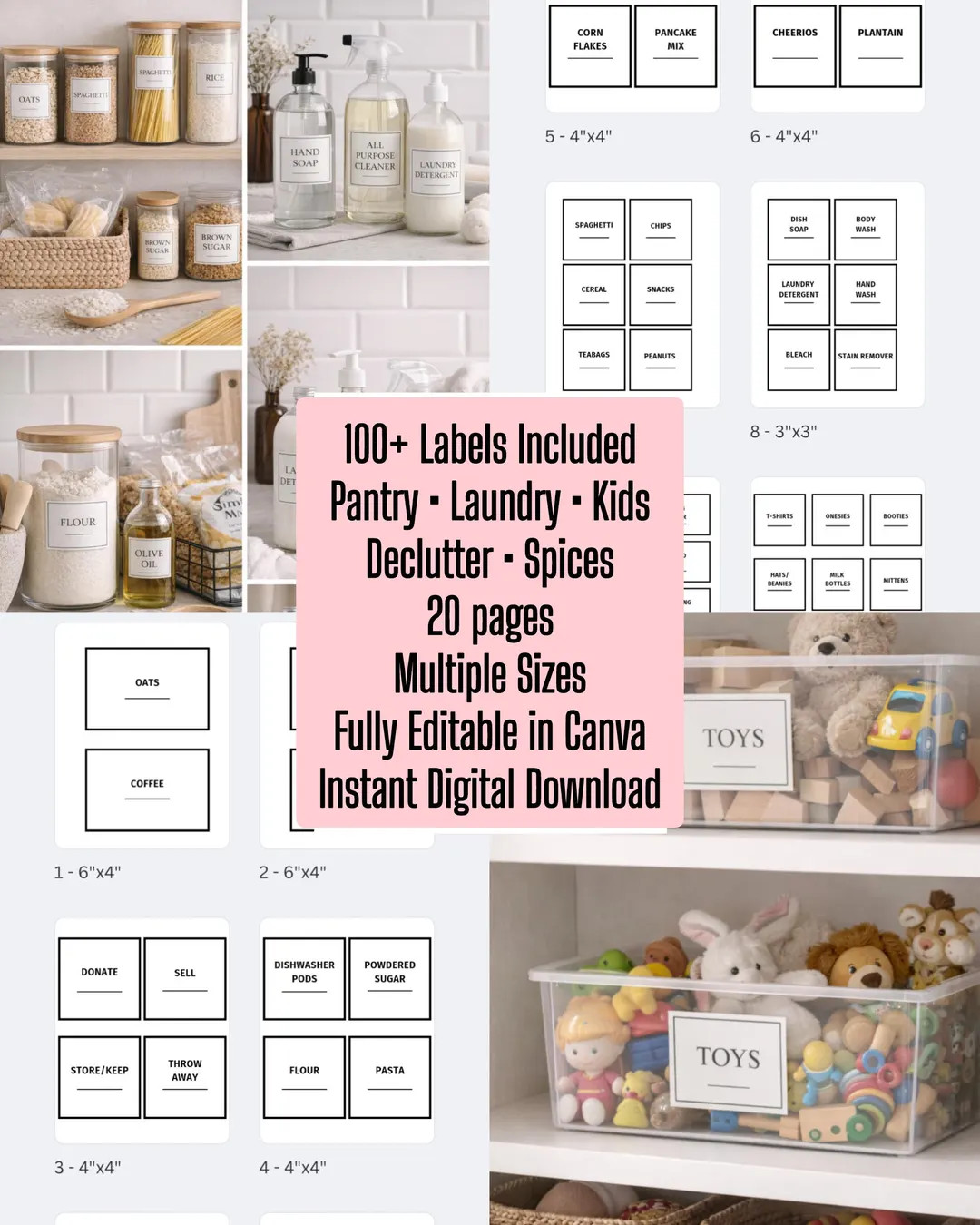 This minimalist label set features clean black-and-white designs that work in modern, neutral, an... | Etsy (US)