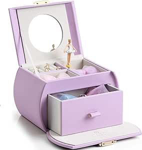 Vlando Kids Musical Jewelry Box for Girls with Drawer, Music Box with Ballerina and Stickers for ... | Amazon (US)