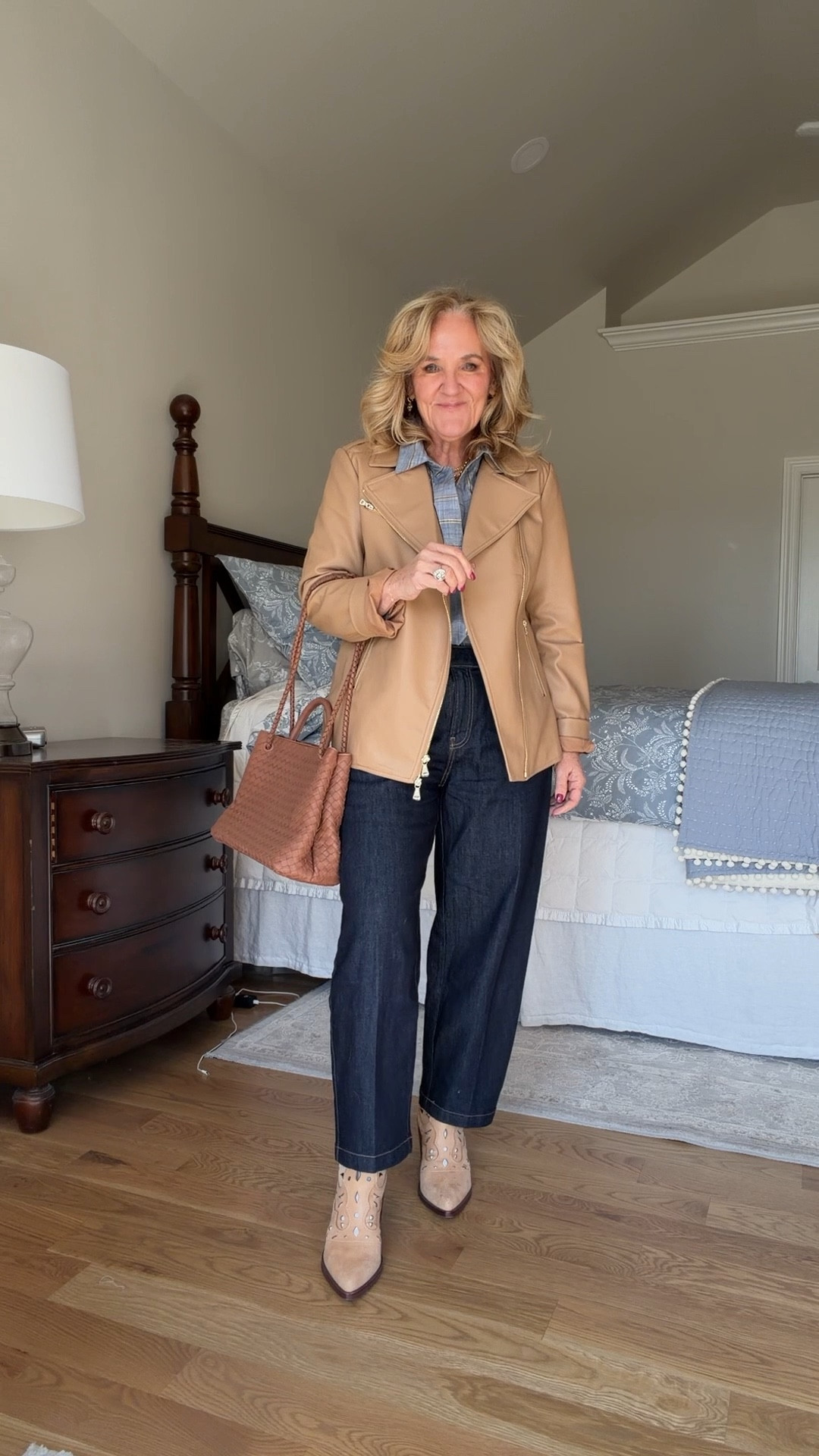 Chicos sale 
Wearing size 1.0 which is like an 8. And that’s a roomie fit. 
Love this for wear now and wear later. My boots are last year but found similar 
Linking a few other jeans I have and love too  

#LTKSaleAlert #LTKOver40 #LTKootd