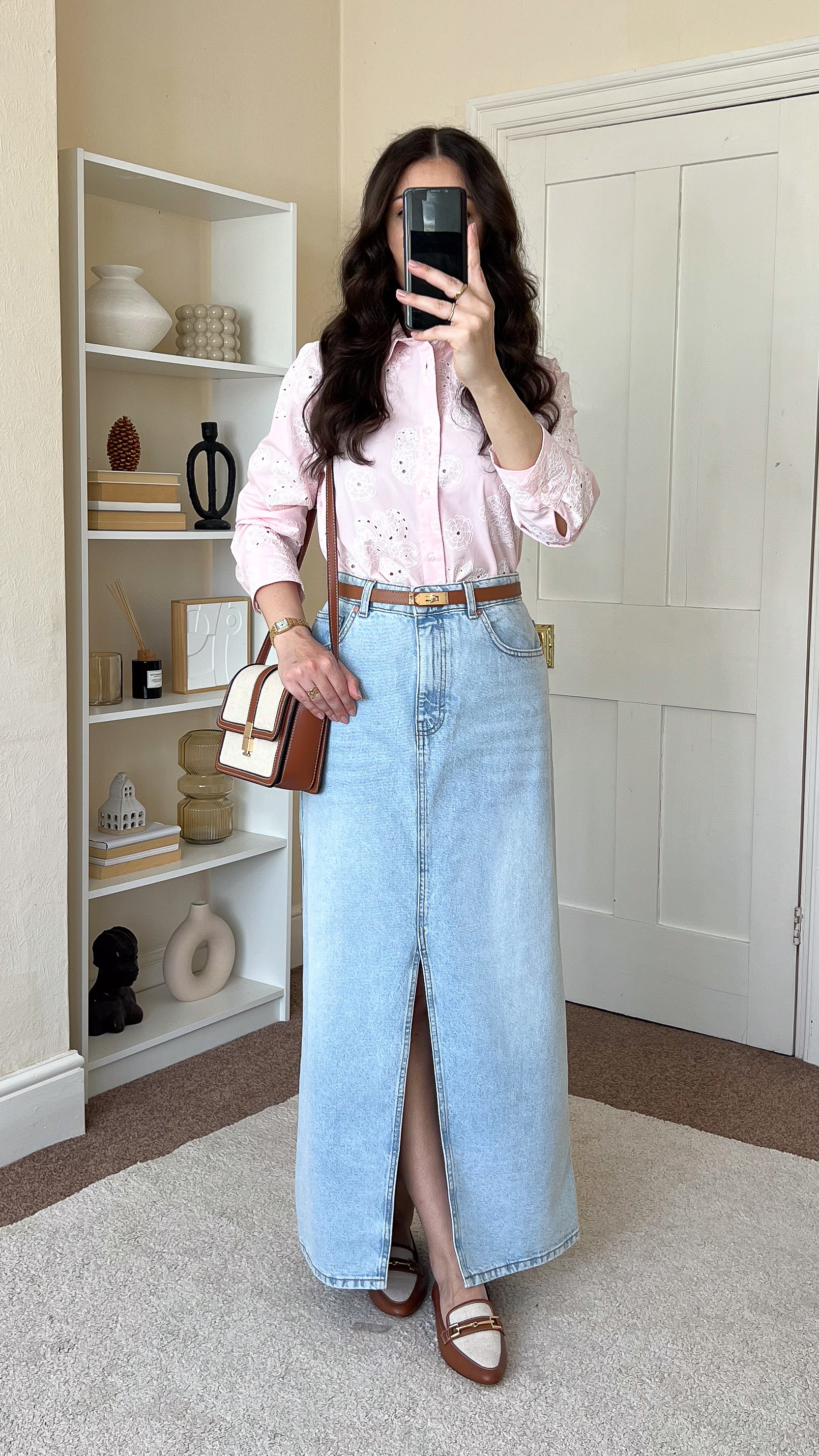 Casual chic spring/summer outfit. Shirt is Zara, size S. Skirt is Mango, size S. 

 #LTKuk #LTKspring #LTKsummer