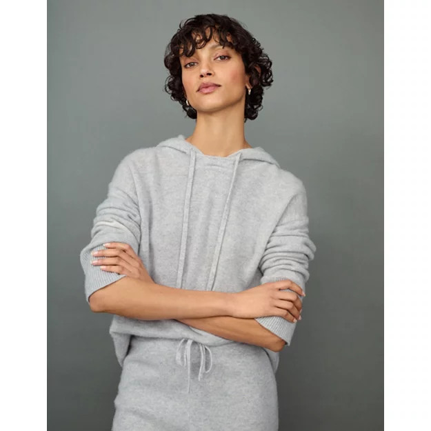 Cashmere Stripe Detail Hoodie | Clothing Sale | The  White Company | The White Company UK & ROW