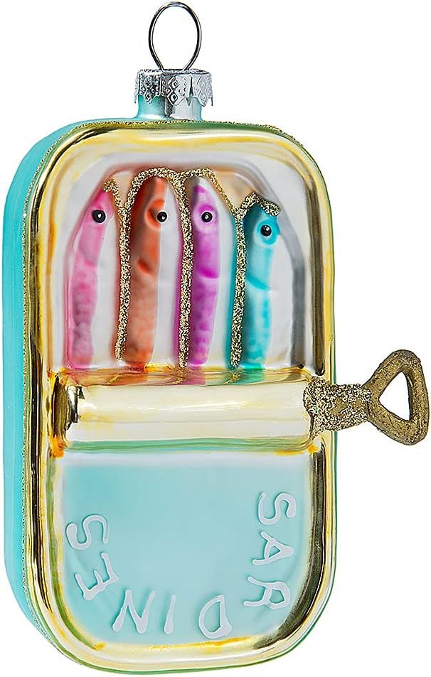 2 Pack Glass Sardine Tin Christmas Ornaments for Christmas Tree Decorations, Hanging Decorative H... | Amazon (US)