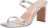 Amazon.com: The Drop Women's Avery Square Toe Two Strap High Heeled Sandal, Clear, 8 : Clothing, ... | Amazon (US)