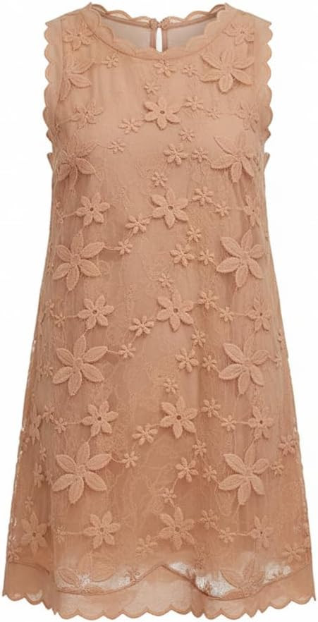 Womens Tank Sleeveless Summer Mini Sundress Casual Loose Fit Lace Hem Boho Beach Embroidered Dres... | Amazon (US)