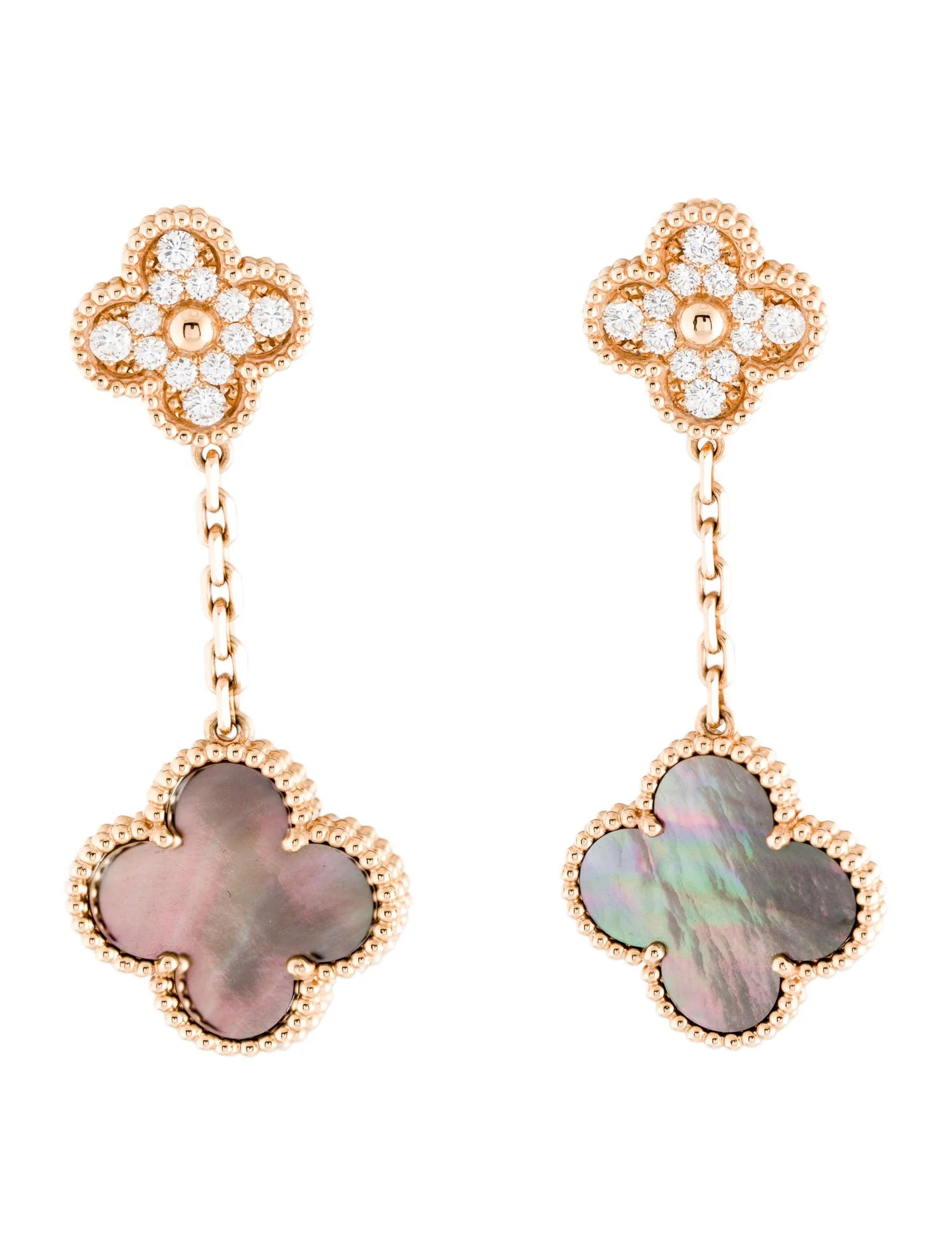 Mother of Pearl Magic Alhambra 2 Motif Earrings | The RealReal