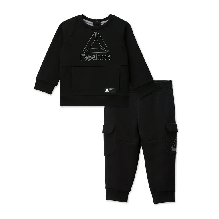 Reebok Baby Boy Crew Neck Pullover & Jogger Pant, 2 Piece Outfit, Sizes 0/3-24 Months | Walmart (US)