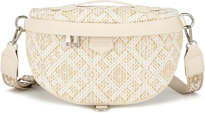 Eslcorri Crossbody Bags for Women - Fashion Sling Purse Shoulder Bag Fanny Pack Leather Causal Ch... | Amazon (US)