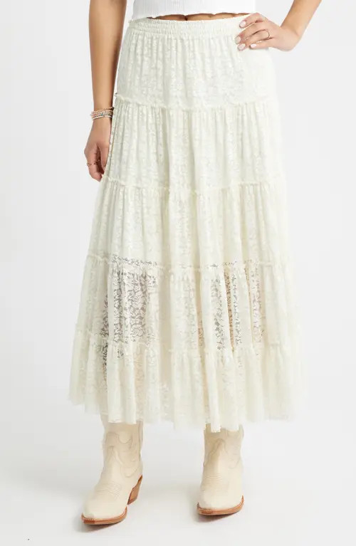 BP. Lace Maxi Skirt in Ivory at Nordstrom, Size Small | Nordstrom