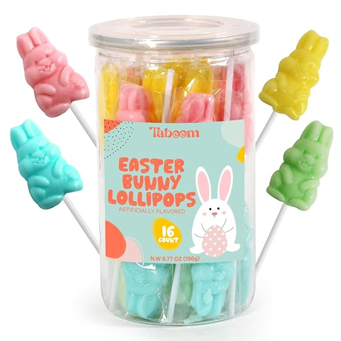 Easter Bunny Lollipops in Bulk for School and Party Favor Bag Fillers and Great for Kids Easter B... | Amazon (US)