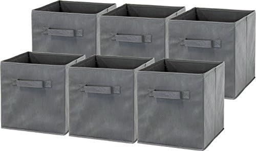 6 Pack - SimpleHouseware Foldable Cloth Storage Cube Basket Bins Organizer, Dark Grey | Amazon (CA)