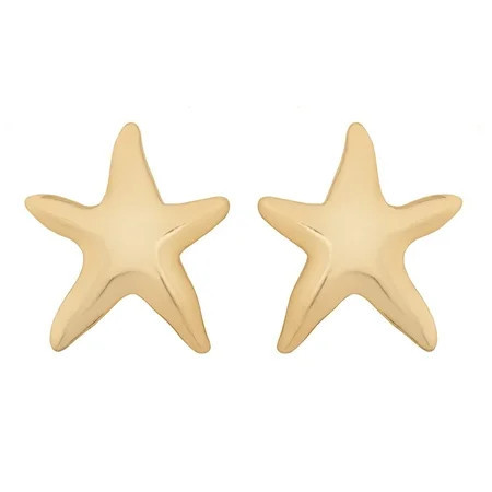 Time and Tru Women s Gold Tone Starfish Stud Earrings | Walmart (US)