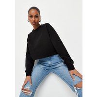 Black Cropped Sweatshirt | Missguided (US & CA)