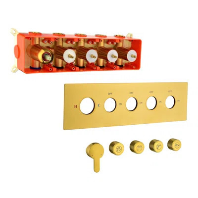 Brass Wall Mounted Rain Shower, 3 Body Sprays & Handheld, Natural Prototype Shower In Brass, | Wayfair North America