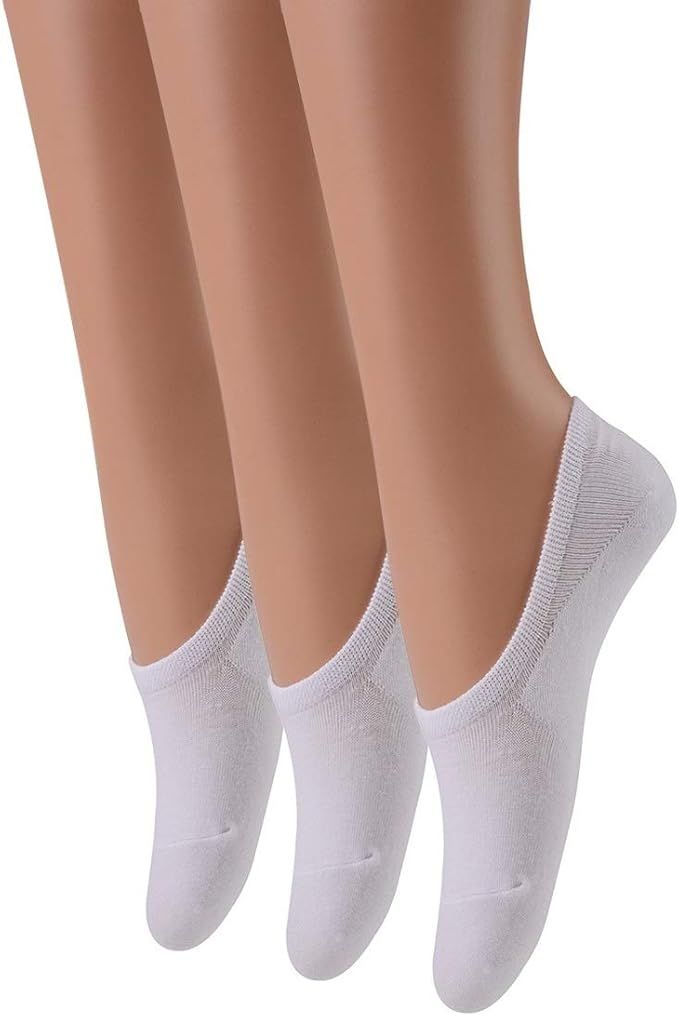 LAISOR Cotton No Show Sock Women’s invisible Non Slip Flat Boat Liner Socks (Pack of 3-12) | Amazon (US)