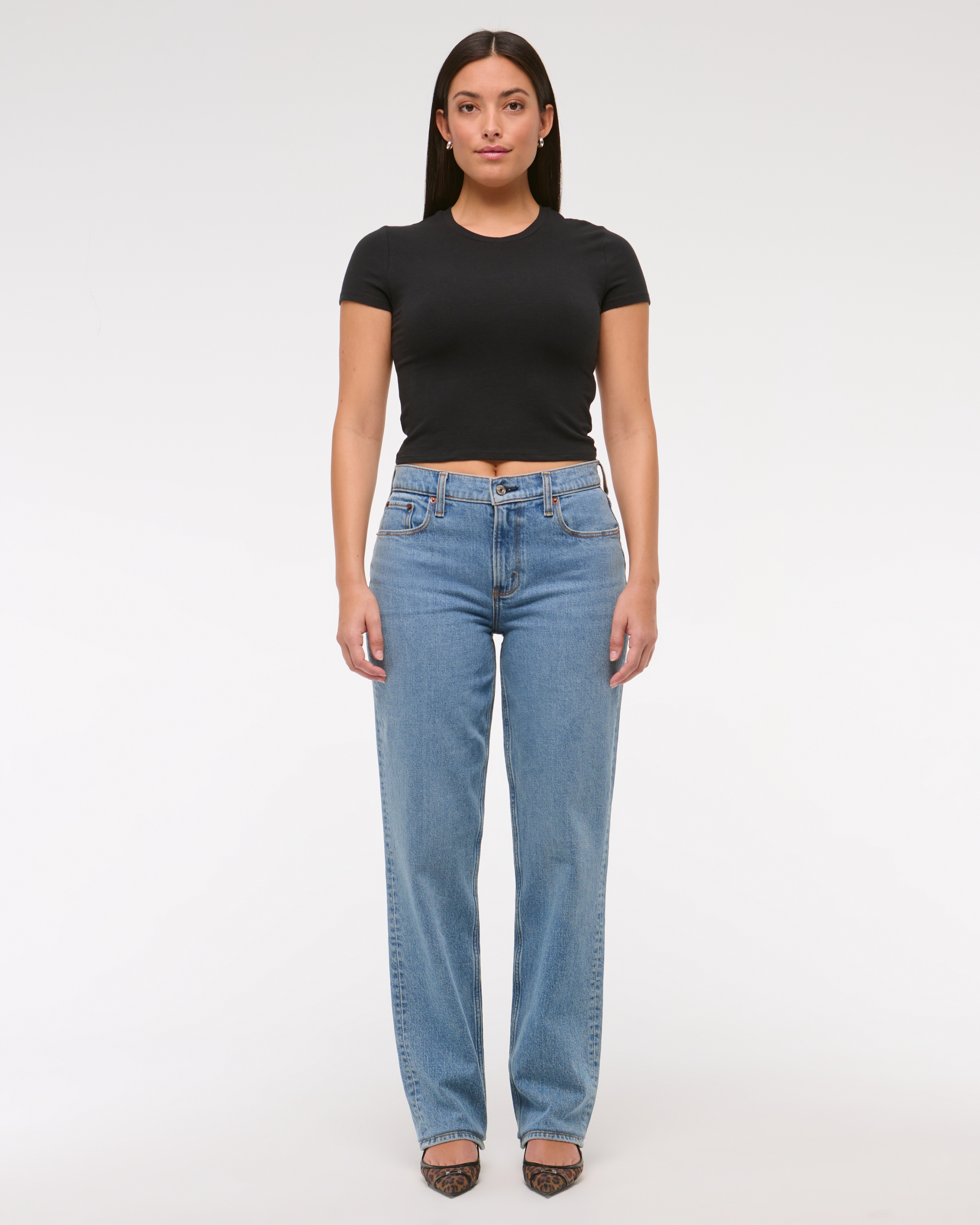Curve Love Mid Rise 90s Straight Jean | Abercrombie & Fitch (US)