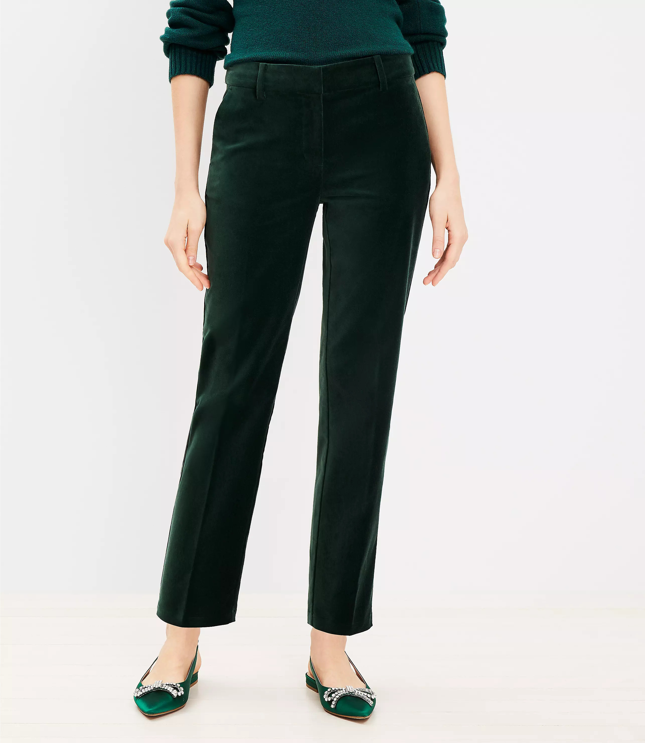 Riviera Slim Pants in Velvet | LOFT