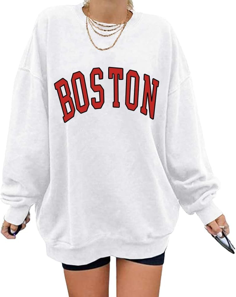 Langwyqu Women's Oversized Sweatshirt Los Angeles California Crewneck Long Sleeve Casual Loose Pullover Tops | Amazon (US)