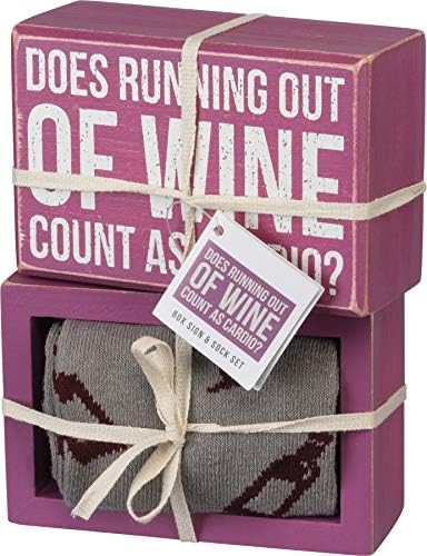 Primitives by Kathy Box Sign & Sock Gift Set, Out of Wine | Amazon (US)