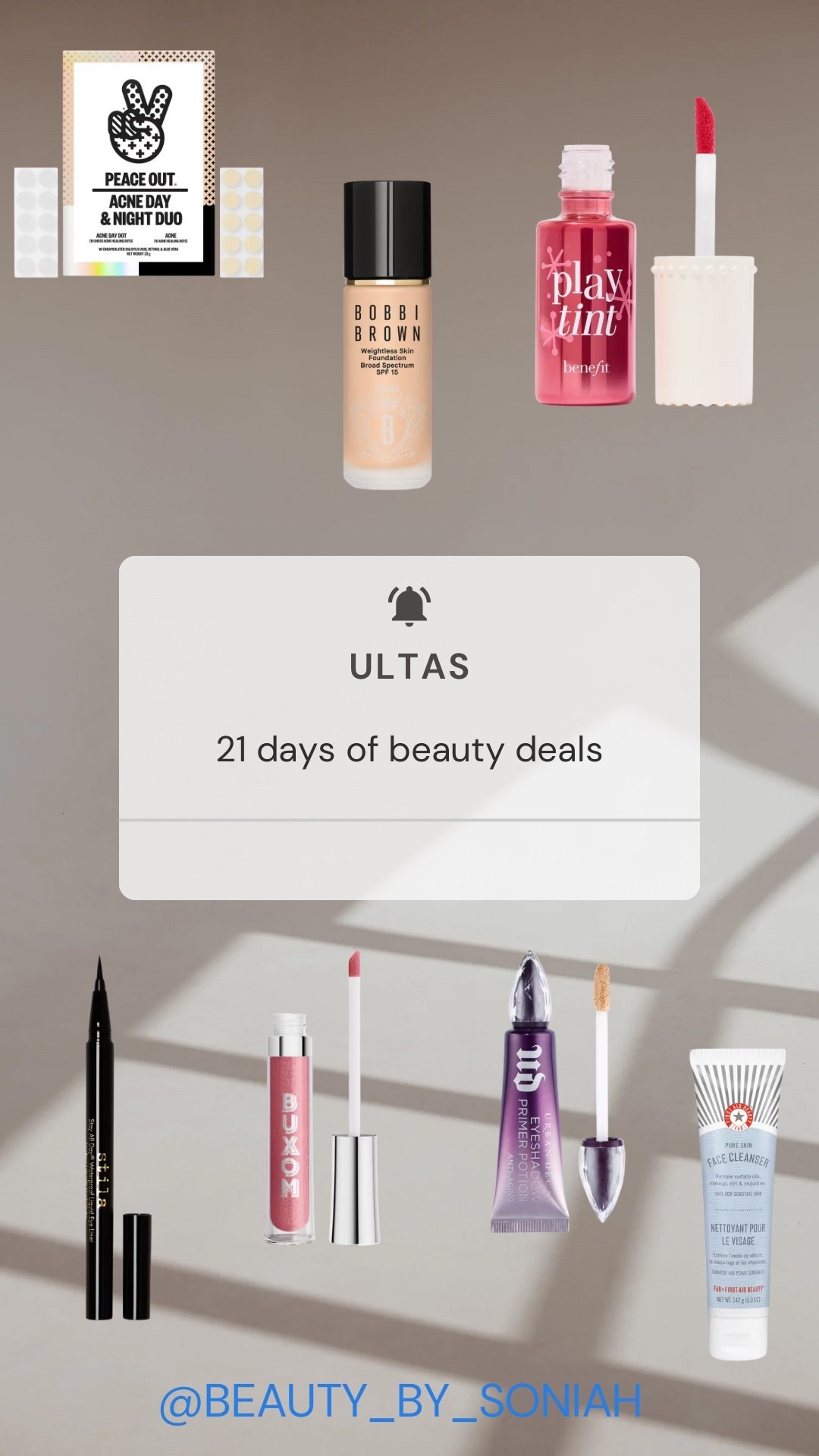 Ultas 21 days of beauty
9/5
50% off daily deals 

#LTKSaleAlert #LTKBeauty #LTKOver40