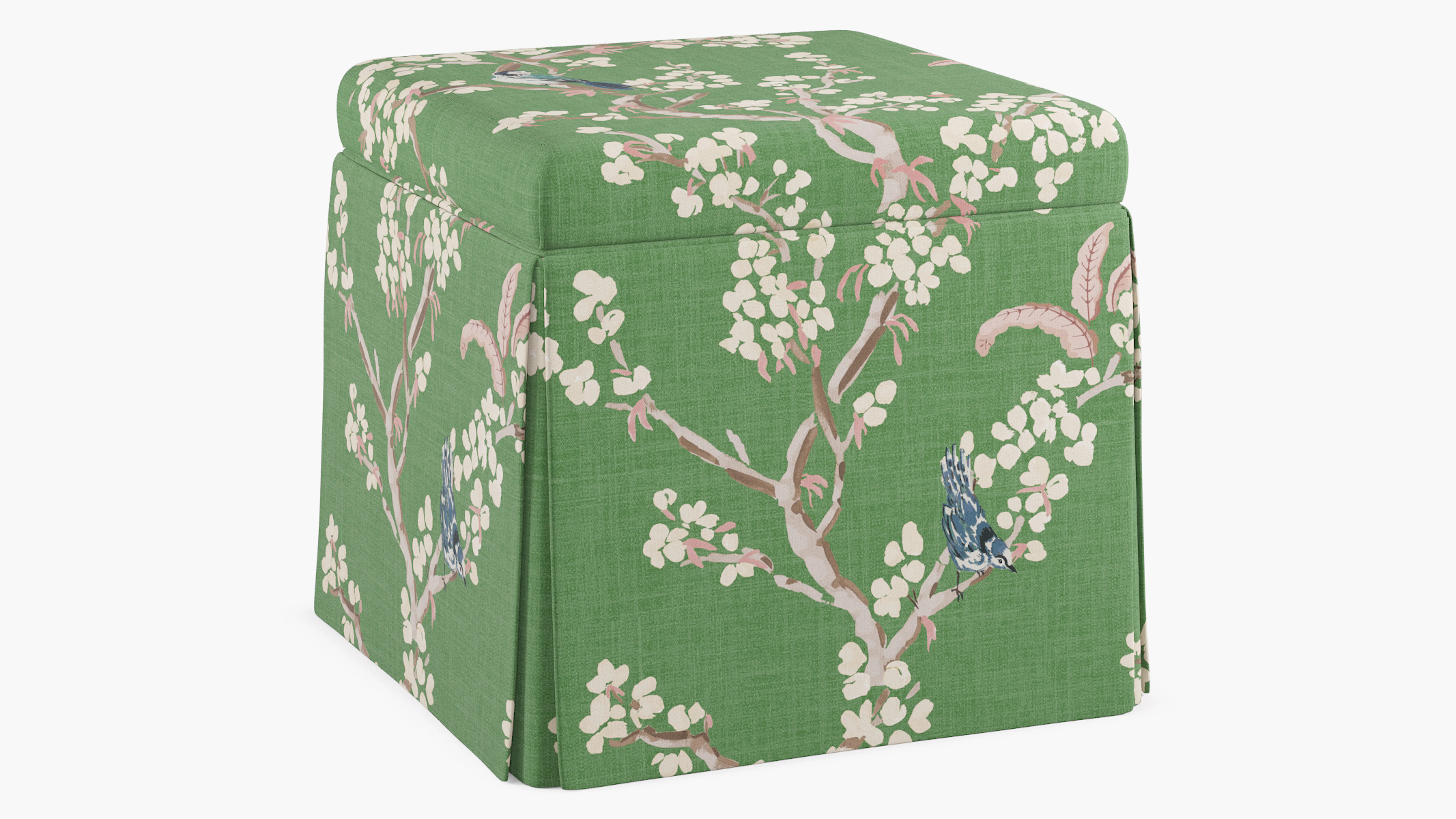 Skirted Storage Ottoman | The Inside