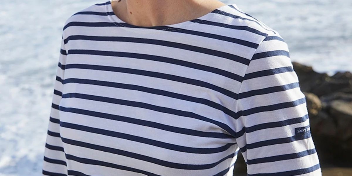 MINQUIDAME - Breton Striped Shirt with Long Sleeve | Soft Cotton | Women Fit (WHITE / NAVY) | Saint James USA