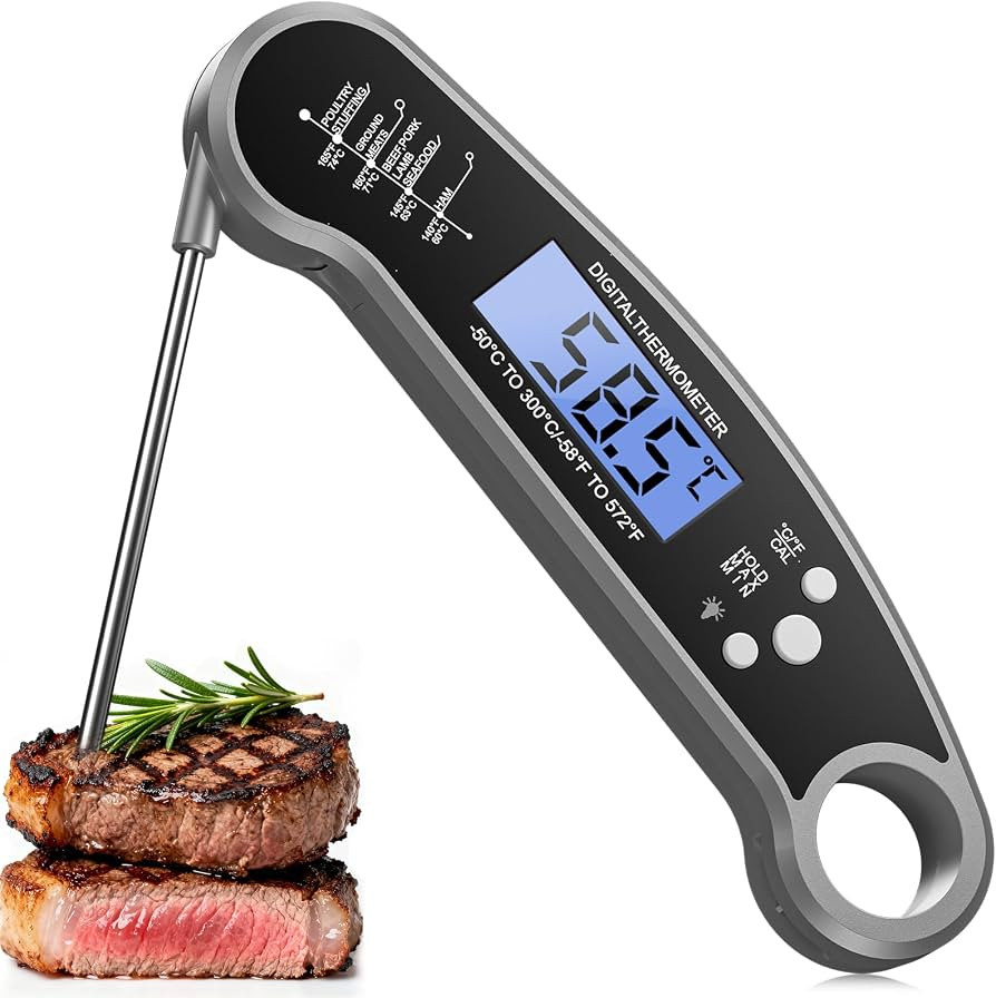 Digitales Fleischthermometer klappbar \u2013 Grillthermometer, Bratenthermometer, K\u00fcchenther... | Amazon (DE)