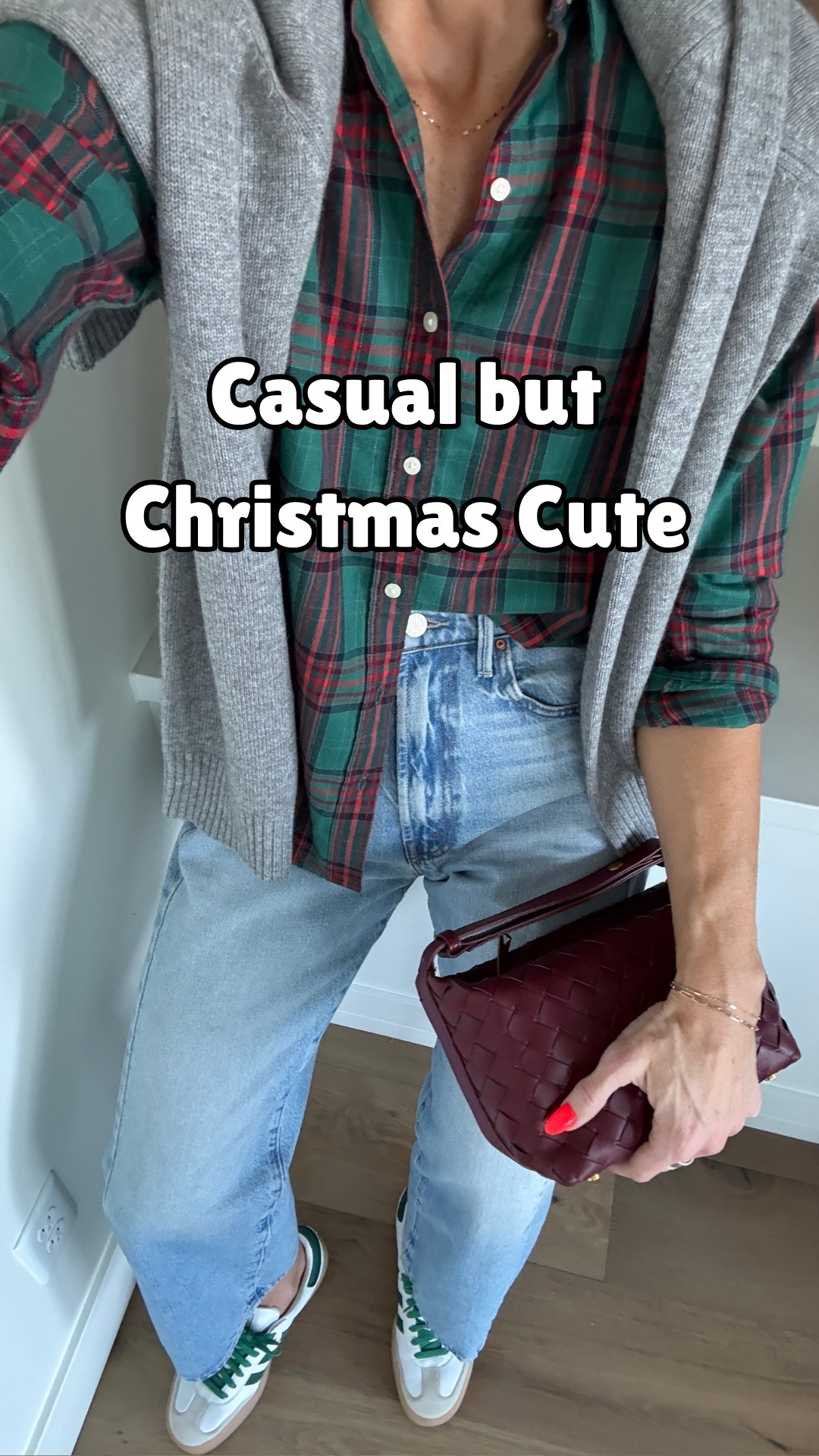 4 Christmas Flannel Outfits 🎄
The easiest holiday staple—dress it down with sweats + sneakers or elevate it with jeans/pants + heels. Cozy, cute, and festive no matter how you style it! 
* don’t forget to switch out your white laces for a red or green color for the holidays. A simple upgrade to your sneakers I linked the pair below that I love and a super cheap.
Sizing~
Flannel fits loose, I chose a small bc I’ll mostly be tucking it in.
All pants/bottoms fit tts, except consider sizing down in the sweats if you don’t need the length (5’6” or shorter) I took my true size medium, and there’s definitely lots of room in waist/hips.

#LTKHoliday #LTKGiftGuide #LTKCyberWeek