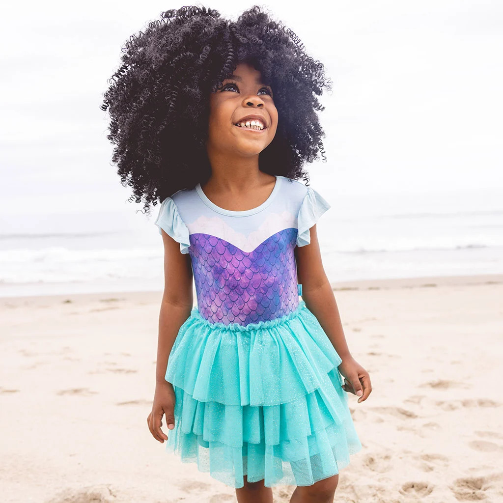 Ariel Blue Girl Toddler Tulle Dress | Posh Peanut | Disney's The Little Mermaid | Posh Peanut