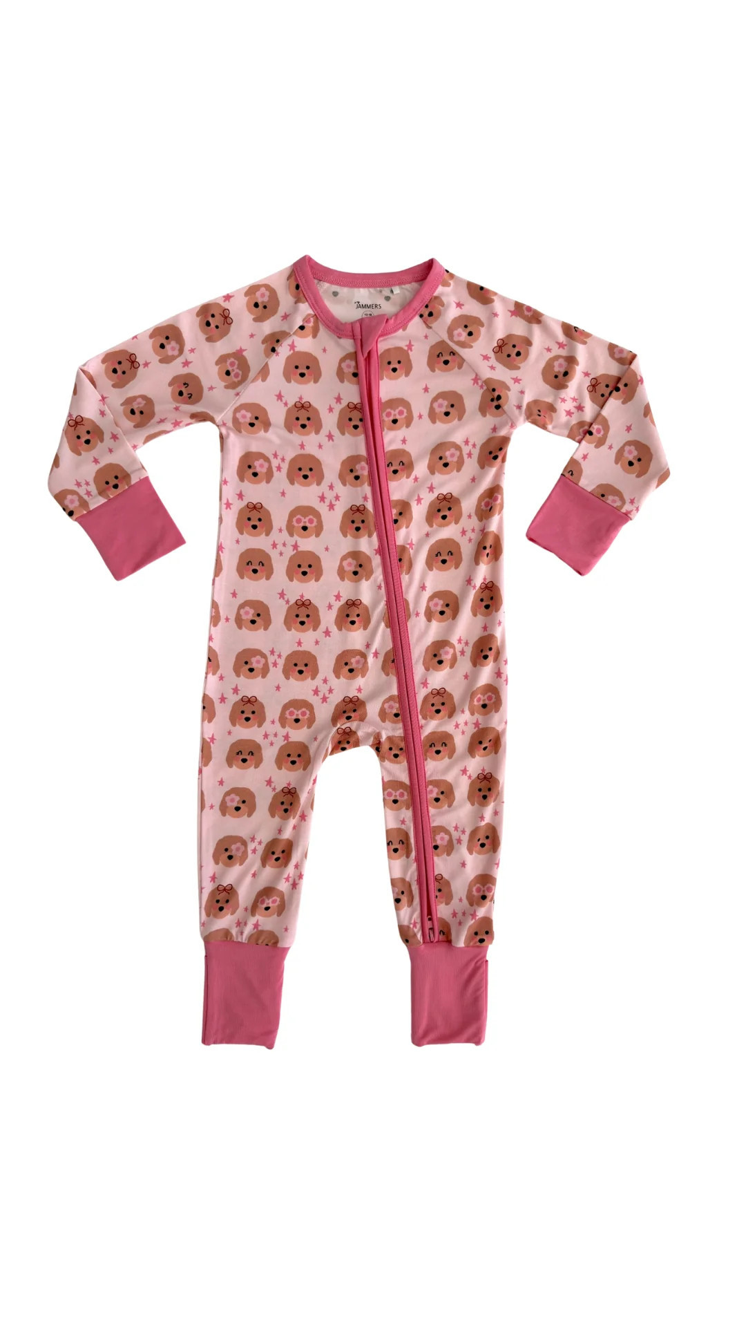 Pink Goldendoodle Zipper Romper | In My Jammers