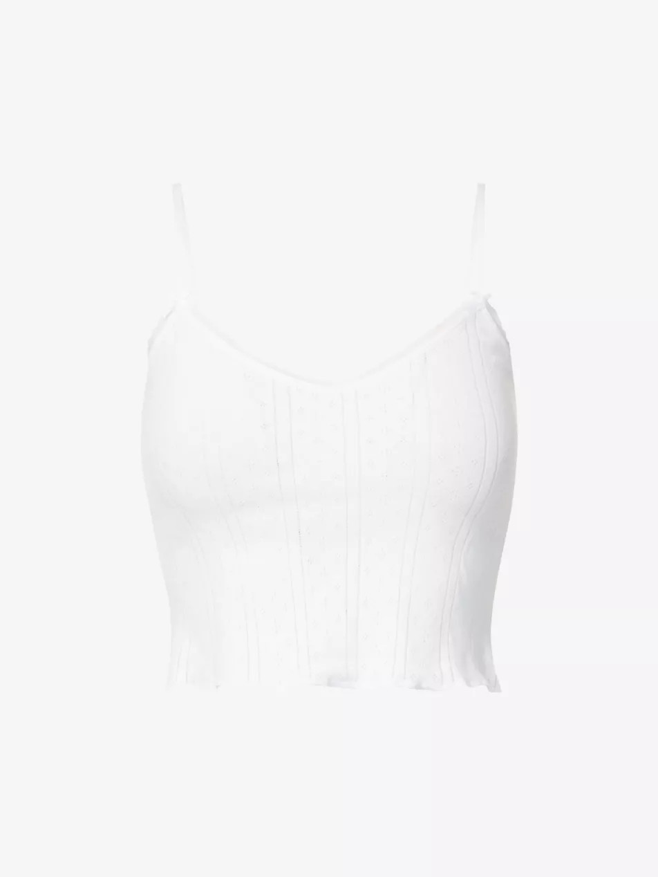 Pointelle sleeveless organic-cotton top | Selfridges
