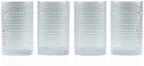 Greenline Goods Hobnail Drinking Glasses - Clear 13 oz Thick Modern Kitchen Glassware Set - Unique V | Amazon (US)